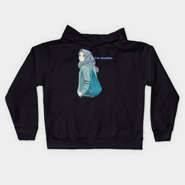 Muslim anime design Kids Hoodie by Superboydesign